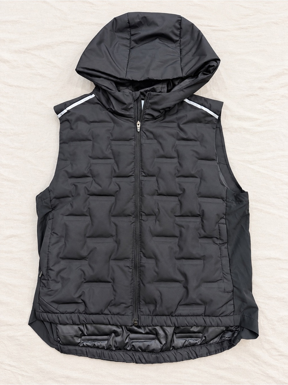Zara Kids Black Hooded Quilted Puffer Vest 8-9 130cm